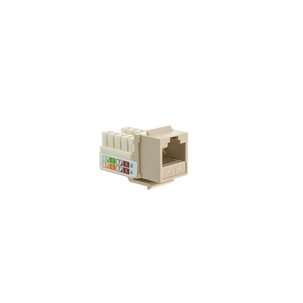 Cable Wholesale Slimline Cat6 Keystone Jack, Beige/Ivory, RJ45 Female to 110 Punch Down 326-120IV - main